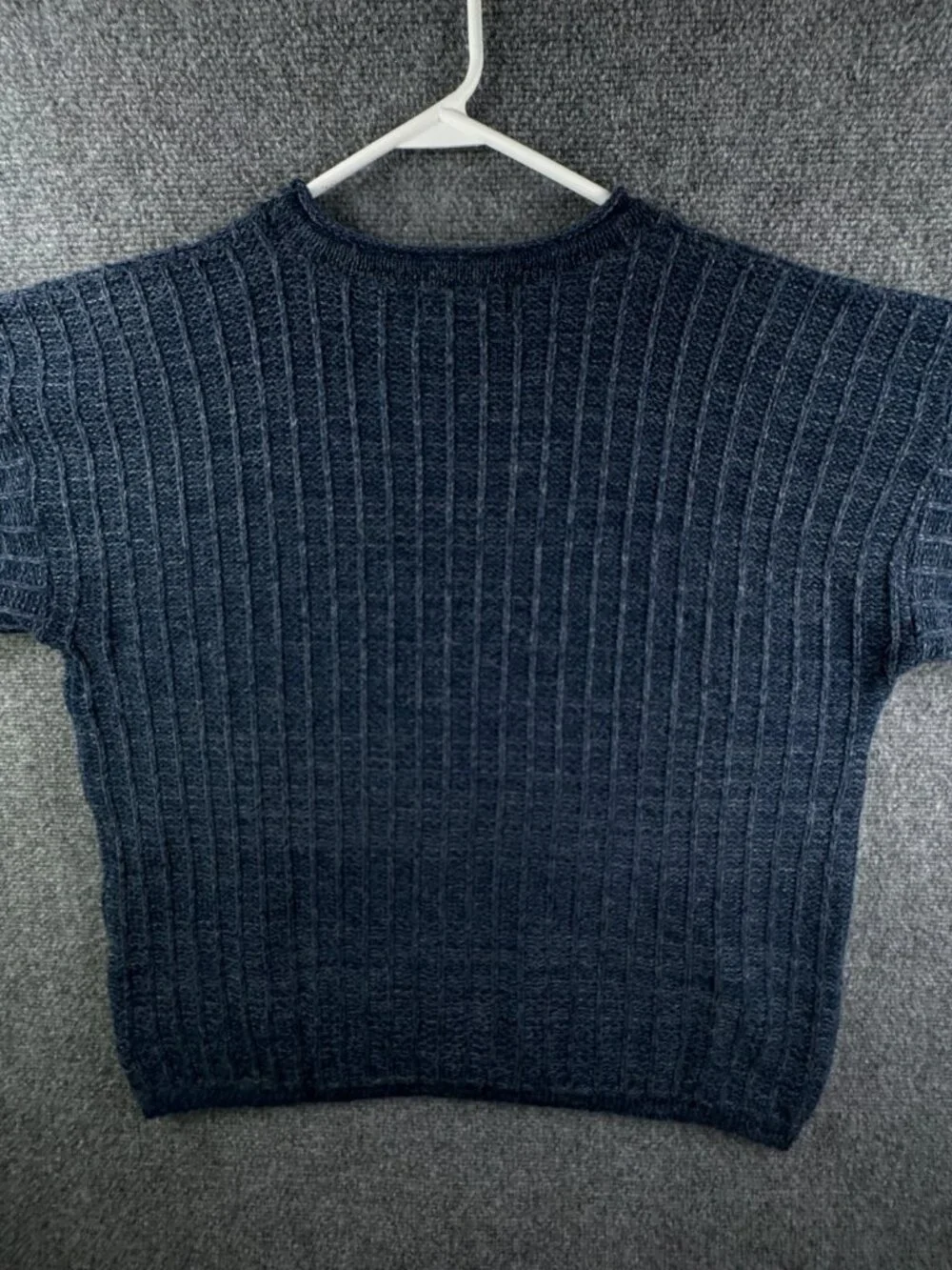 VTG New Era USA Made Knit Sweater XL Blue Pullover Crew Neck Acrylic Adult Rare